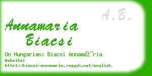 annamaria biacsi business card